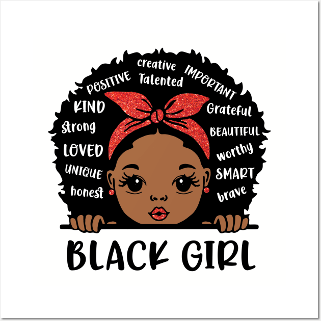 Black Girl, Black Girl Magic, African American Girl Wall Art by UrbanLifeApparel